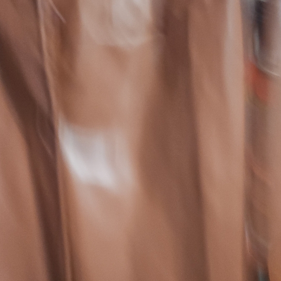 Women's Brown Leather Coat - Picture 4 of 5